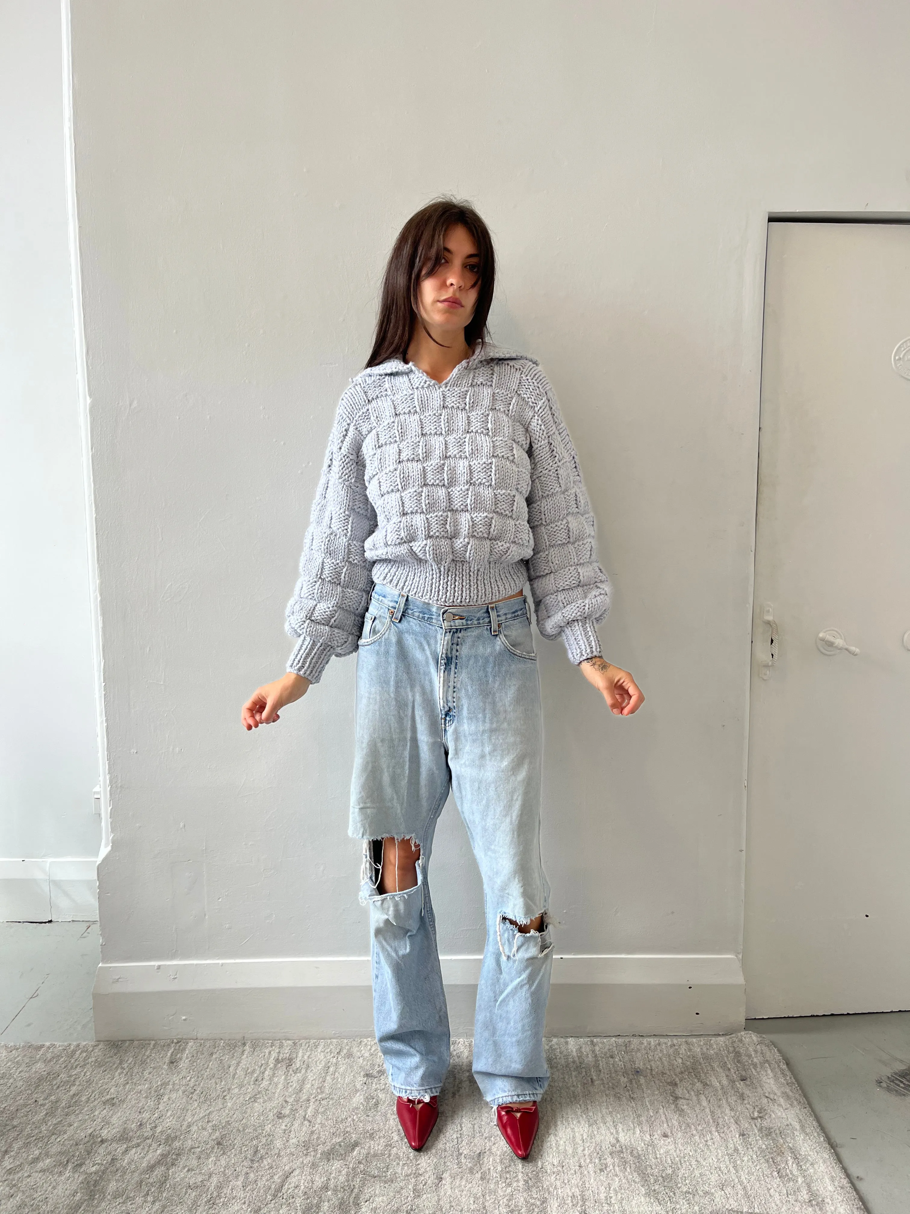 ZIGGY SWEATER POWDER BLUE sold by Frisson Knits product image thumbnail 2