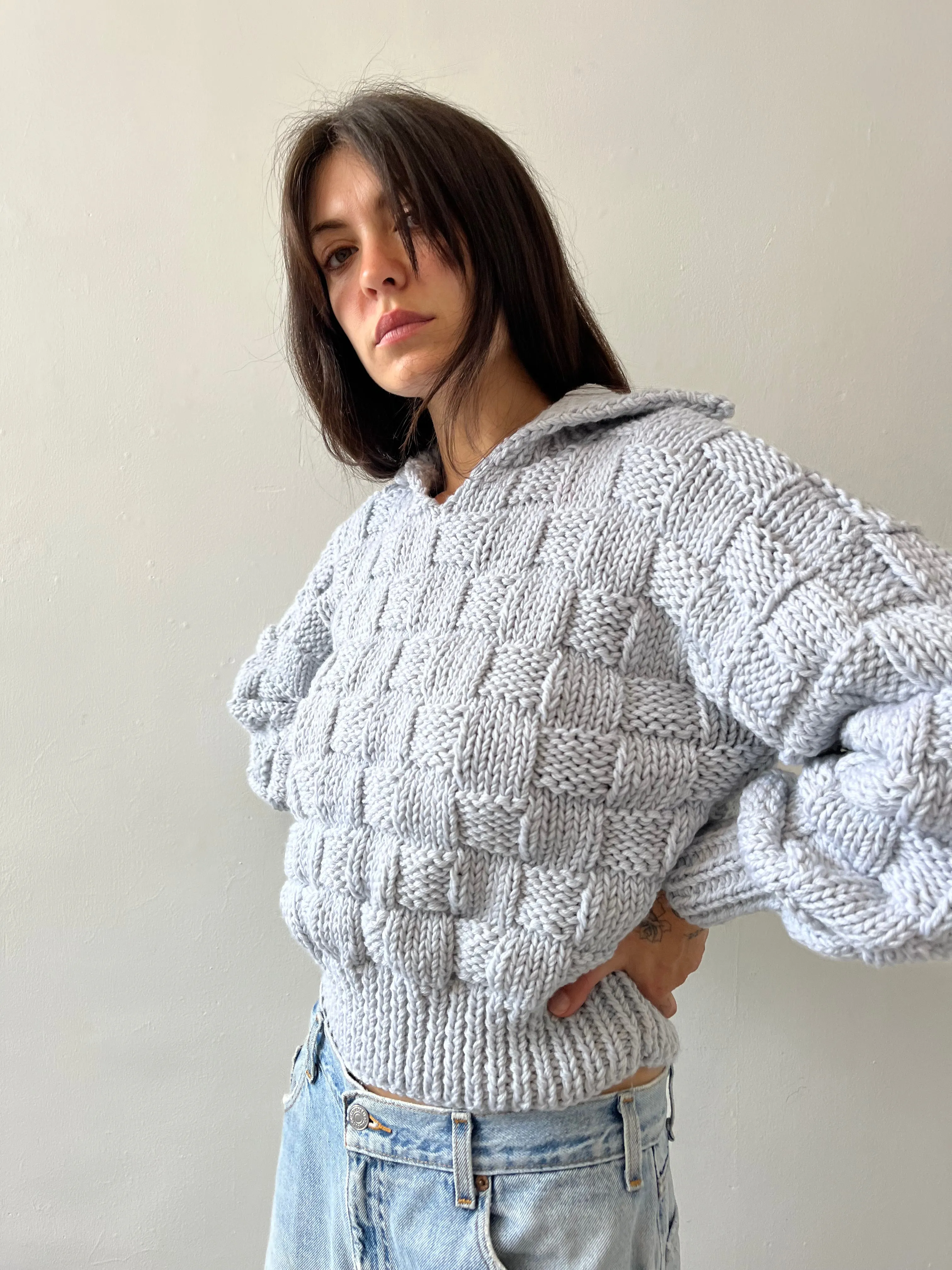 ZIGGY SWEATER POWDER BLUE sold by Frisson Knits product image thumbnail 5