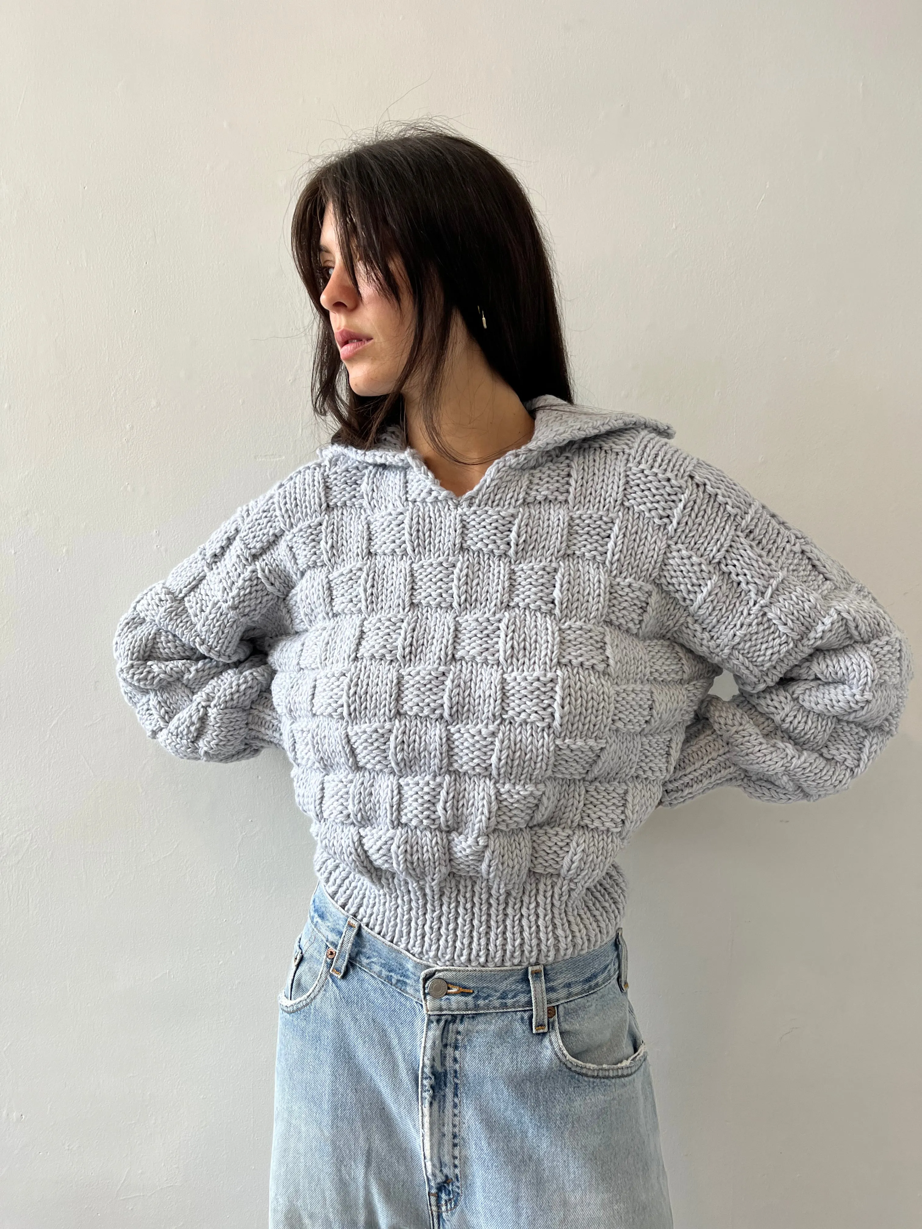 ZIGGY SWEATER POWDER BLUE sold by Frisson Knits product image thumbnail 4