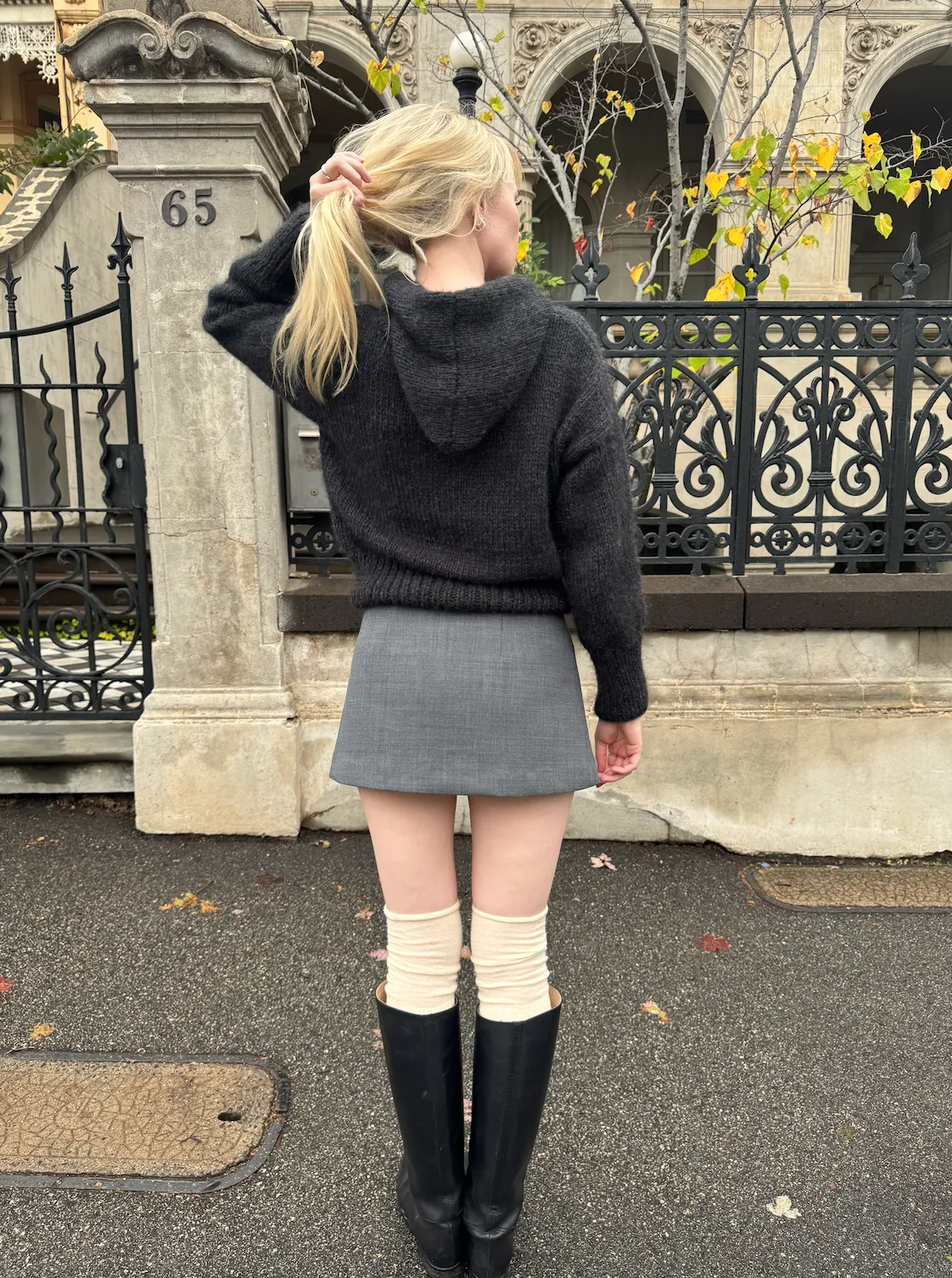 NINA HOODIE CHARCOAL sold by Frisson Knits product image thumbnail 3