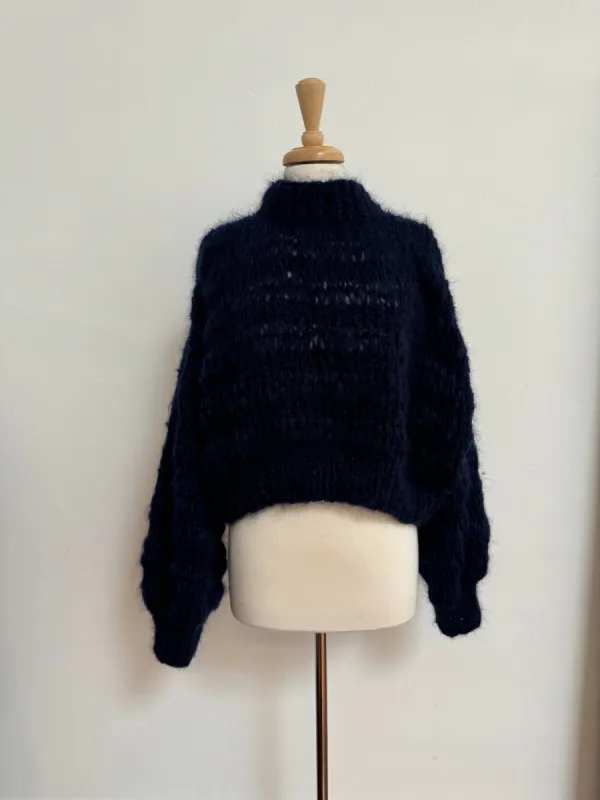 CREW NECK SWEATER NAVY sold by Frisson Knits