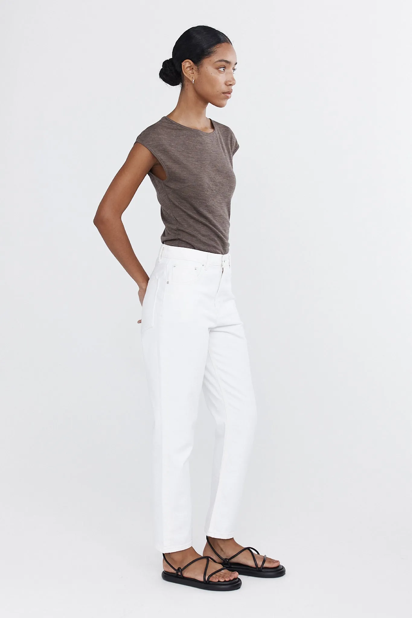 STRAIGHT LEG JEAN - IVORY sold by Marle product image thumbnail 2