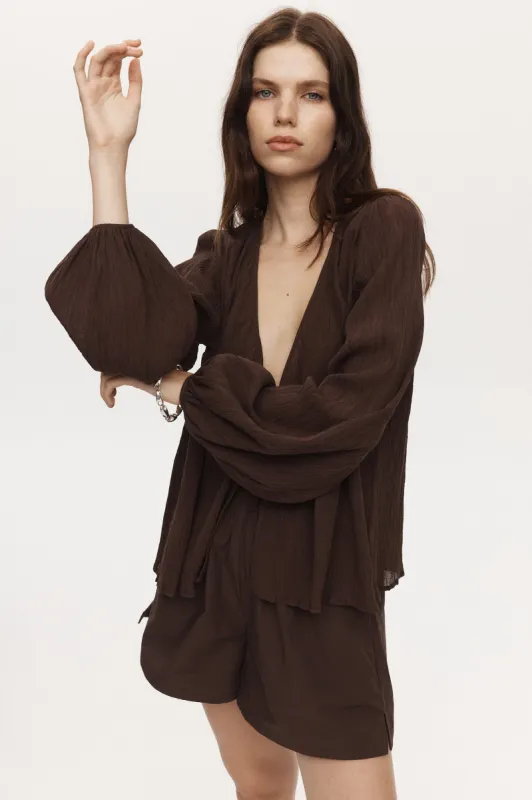 DELLA TOP - CHOCOLATE sold by Marle