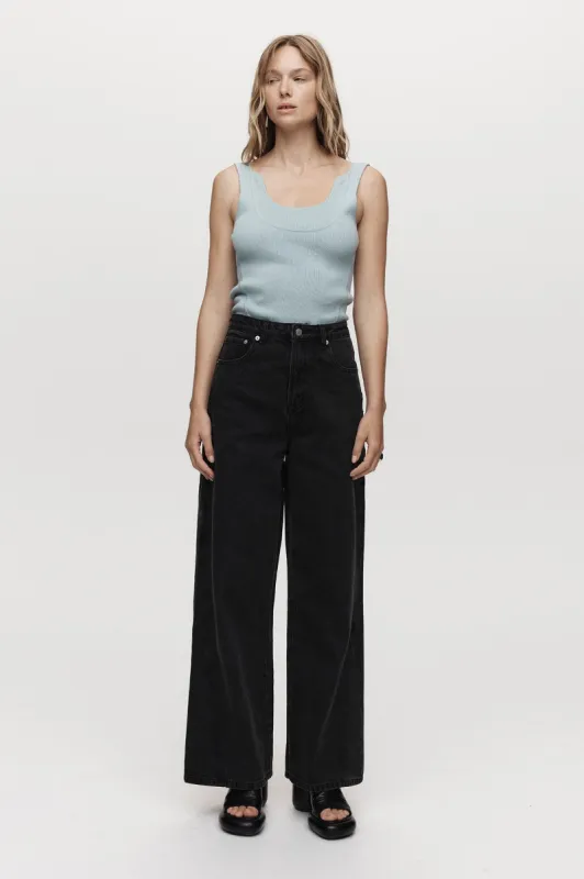 WIDE LEG JEAN - WASHED BLACK sold by Marle