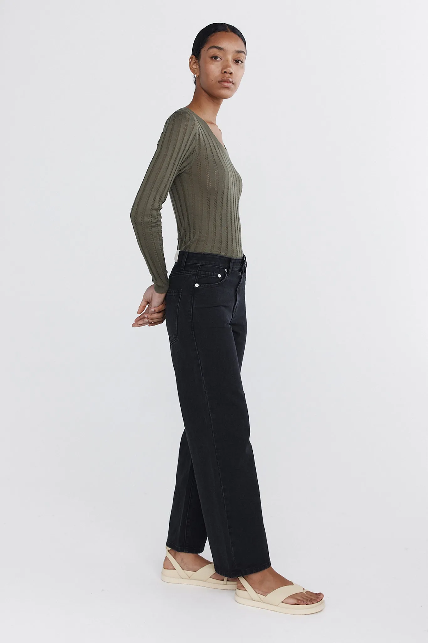WIDE LEG JEAN - BLACK sold by Marle