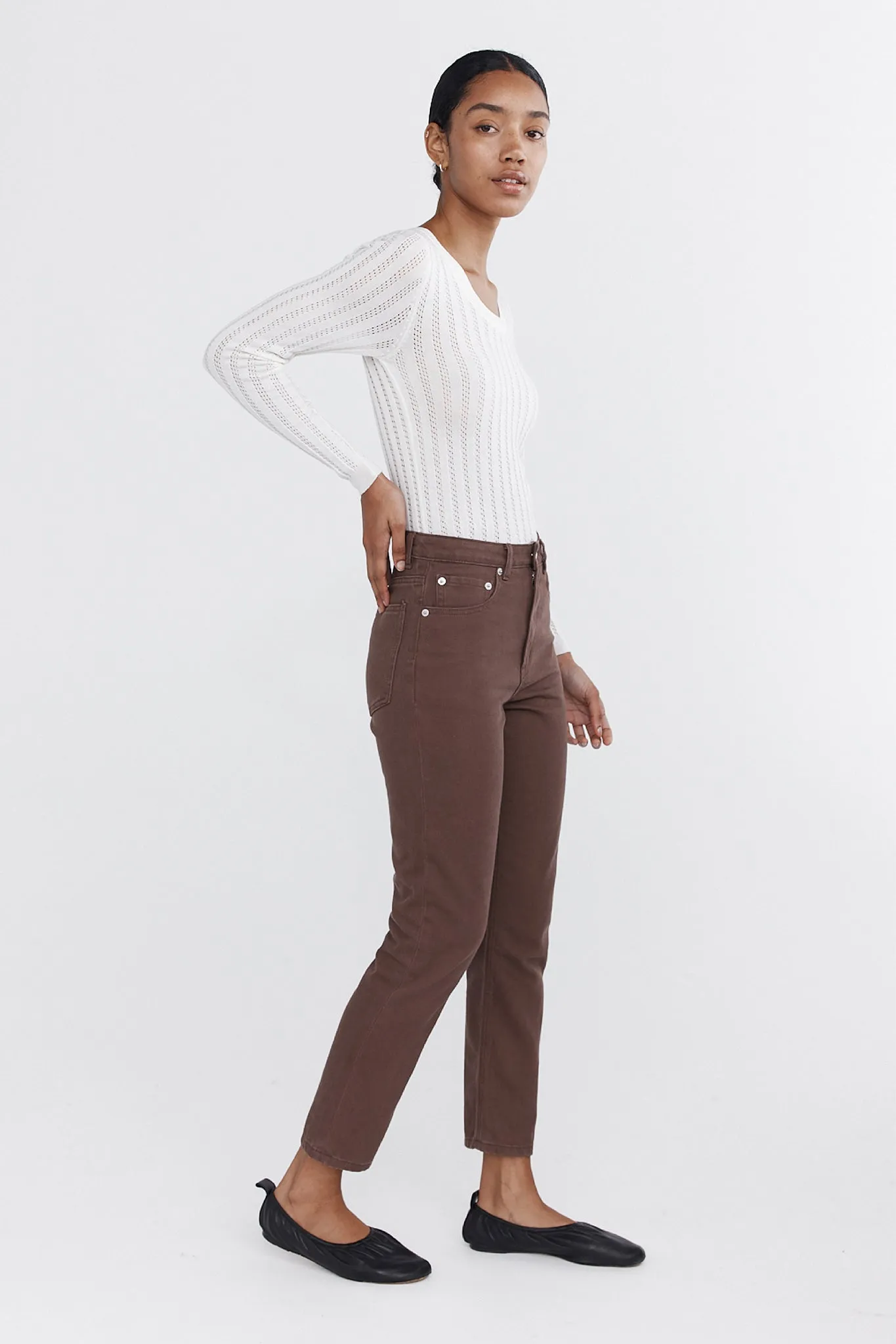 STRAIGHT LEG JEAN - WASHED PLUM sold by Marle product image thumbnail 3
