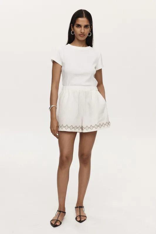 ALISA SHORT - IVORY LINEN sold by Marle