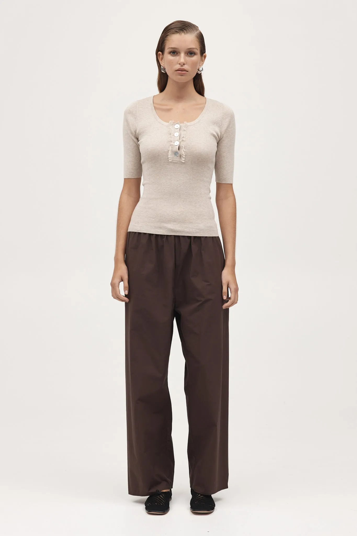 SHONA TOP - OATMEAL sold by Marle product image thumbnail 2