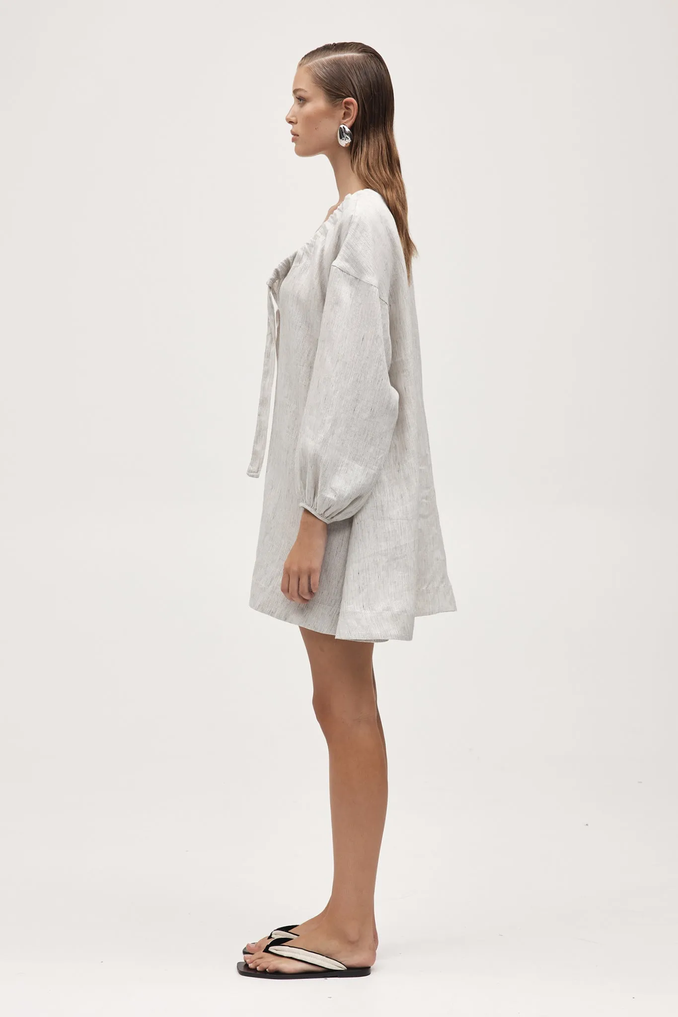 MYLA DRESS - TWILL STRIPE sold by Marle product image thumbnail 4