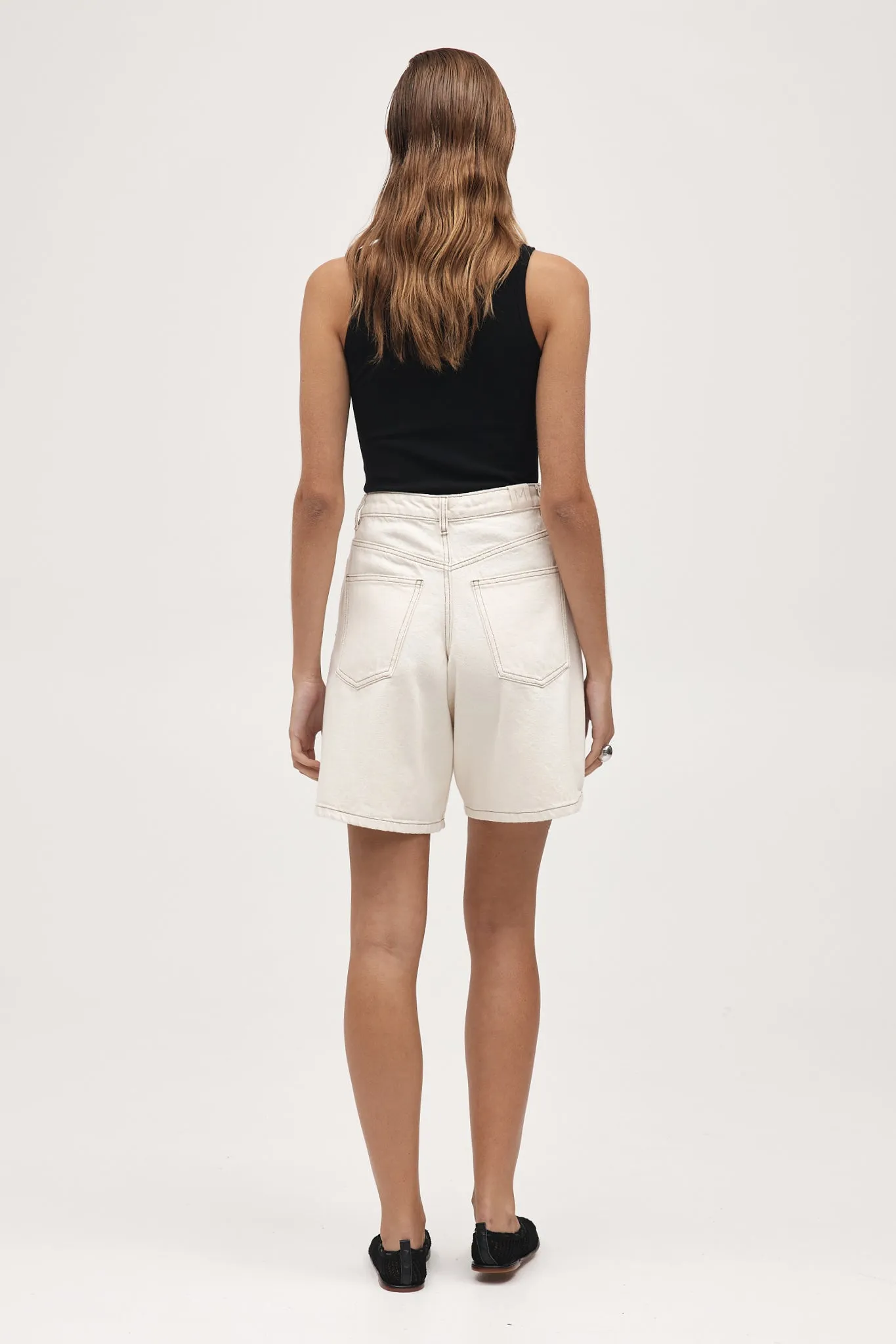 RELAXED JEAN SHORT - ECRU sold by Marle product image thumbnail 4