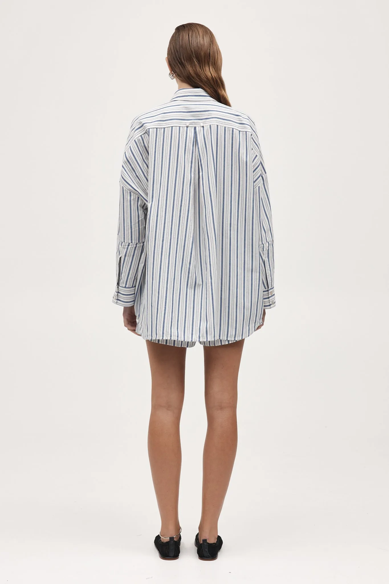 EDIE SHIRT - CERULEAN STRIPE sold by Marle product image thumbnail 4