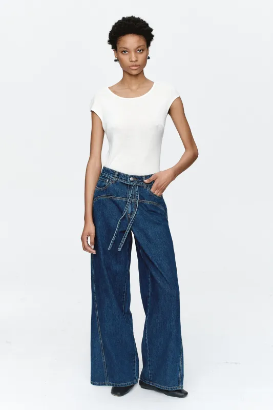 TIE CURVE SEAM JEAN - HERITAGE BLUE sold by Marle