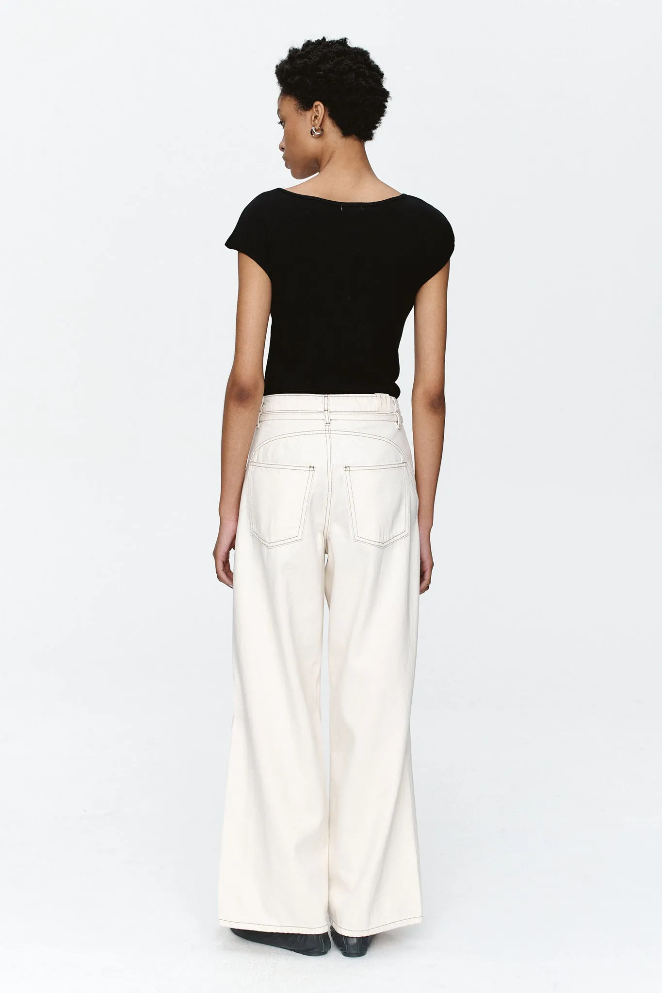 TIE CURVE SEAM JEAN - ECRU sold by Marle product image thumbnail 3