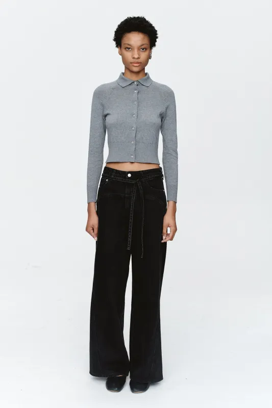 TIE CURVE SEAM JEAN - BLACK sold by Marle