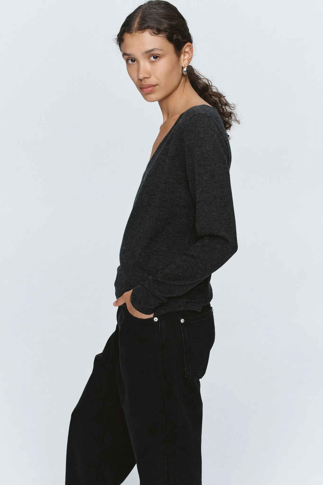 VICTORIA CARDIGAN - CHARCOAL sold by Marle product image thumbnail 3