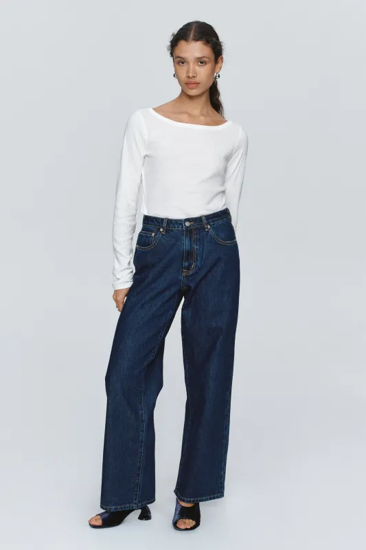 WIDE LEG JEAN - WASHED INDIGO sold by Marle