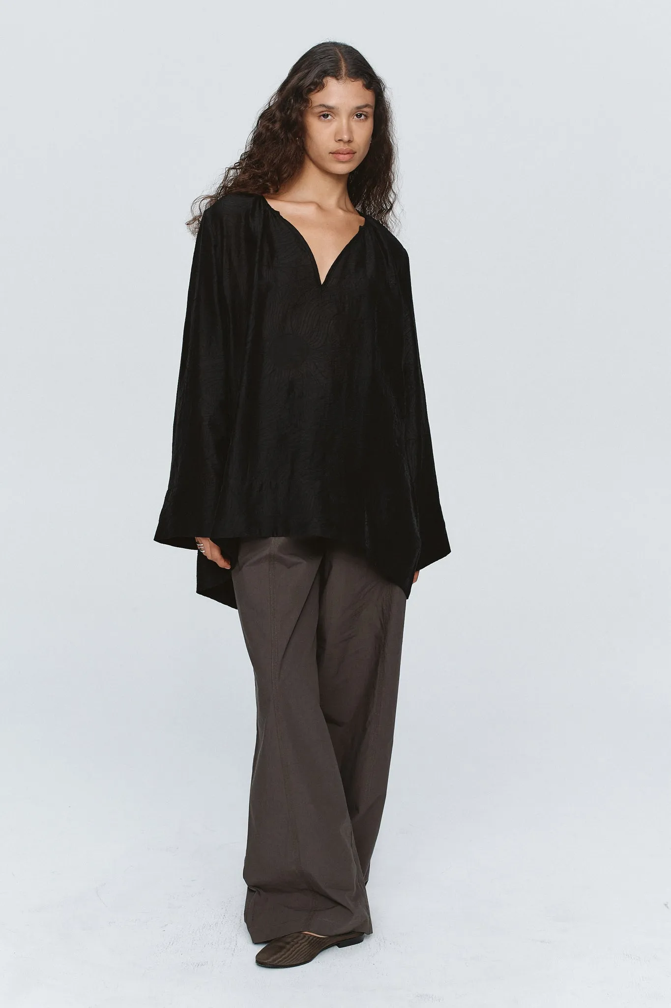 LOTTIE TOP - TEXTURED BLACK sold by Marle product image thumbnail 2