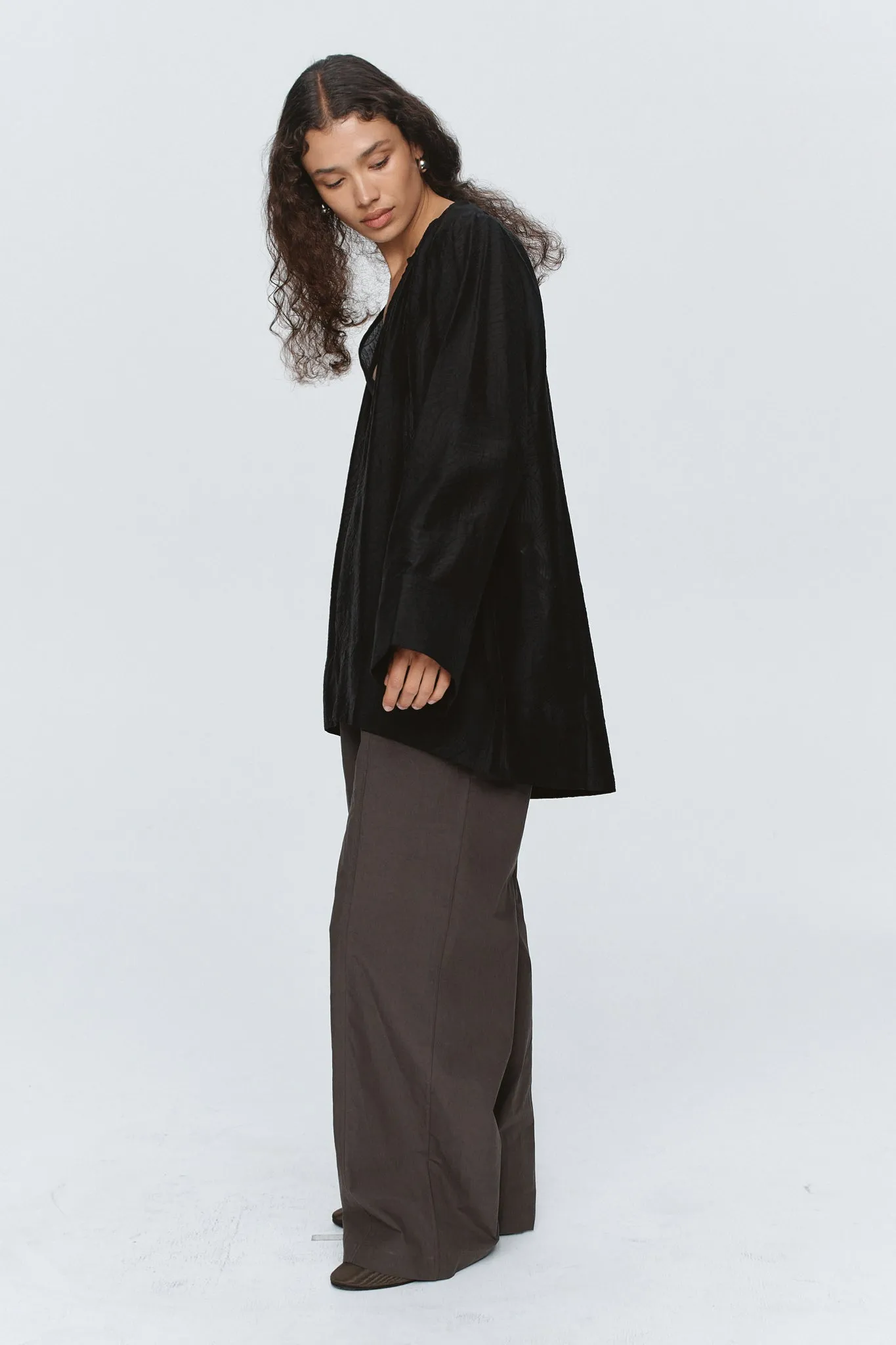 LOTTIE TOP - TEXTURED BLACK sold by Marle product image thumbnail 3