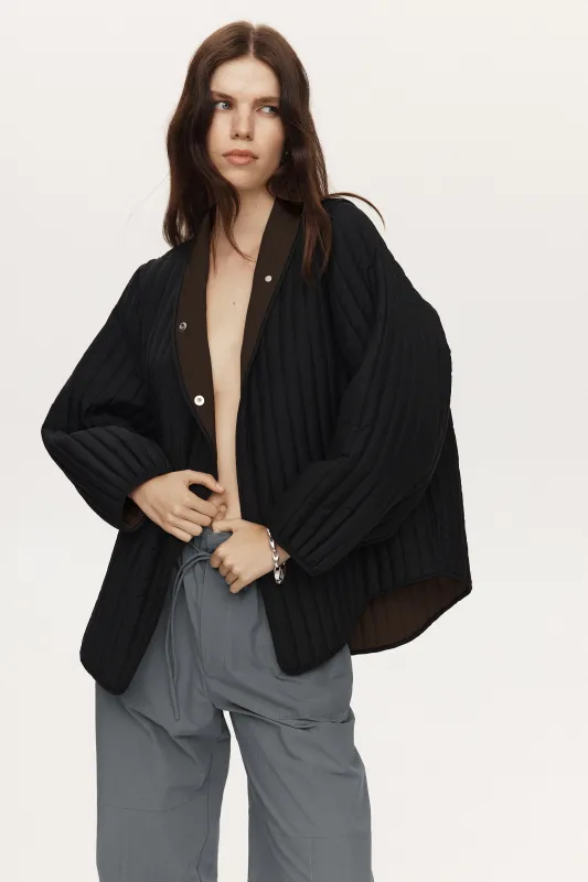 AGNES JACKET - BLACK/CHOCOLATE sold by Marle