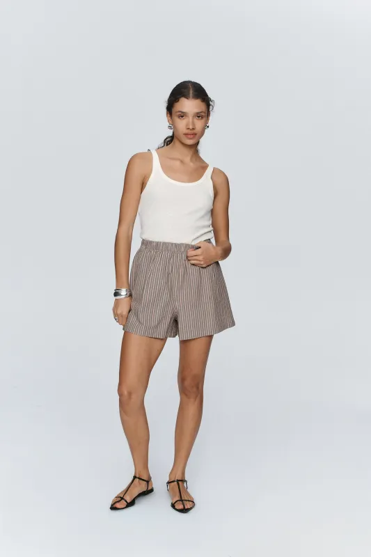 ALISA SHORT - CHOCOLATE STRIPE sold by Marle