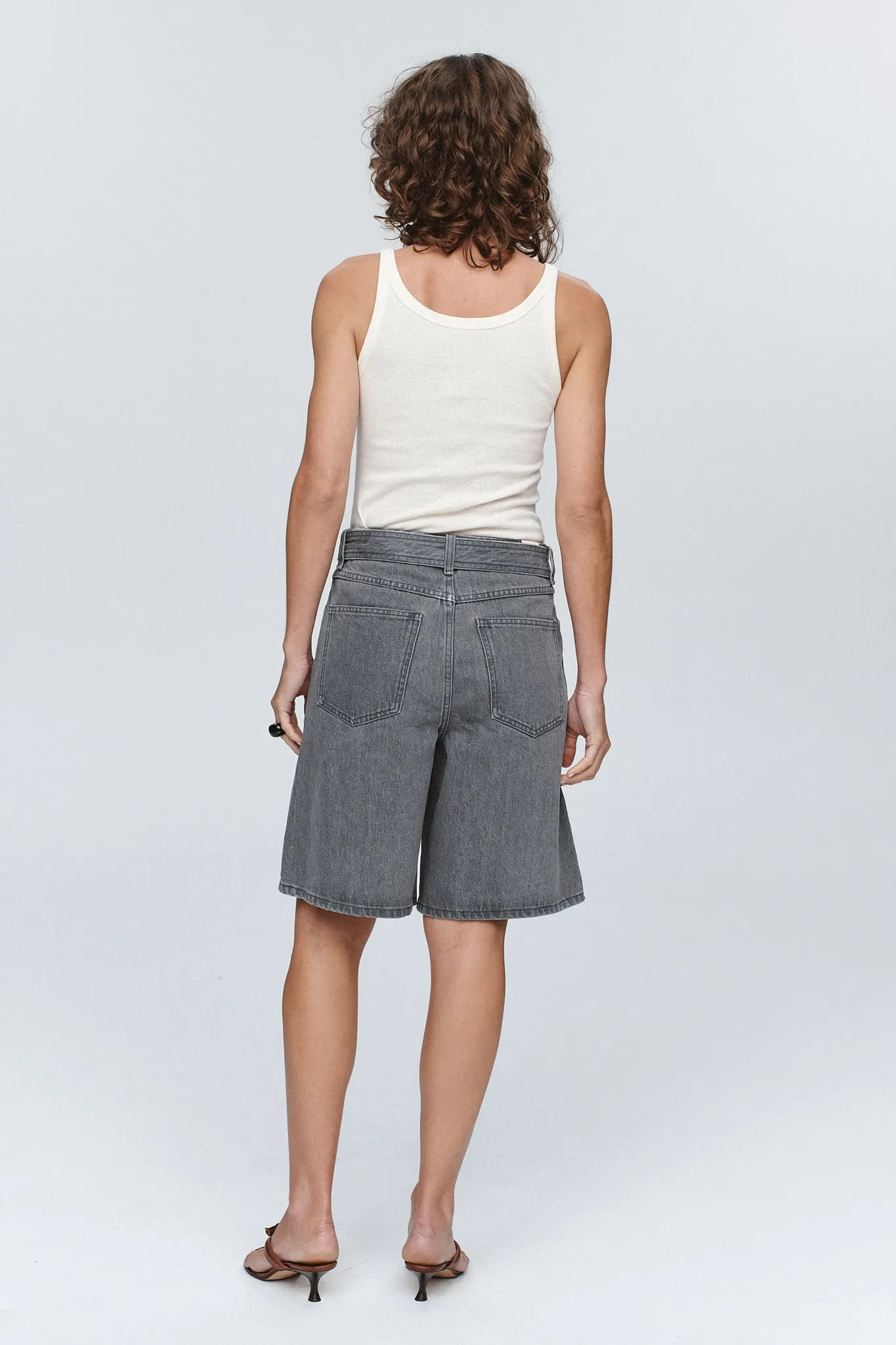 BELTED JEAN SHORT - STONE sold by Marle product image thumbnail 5
