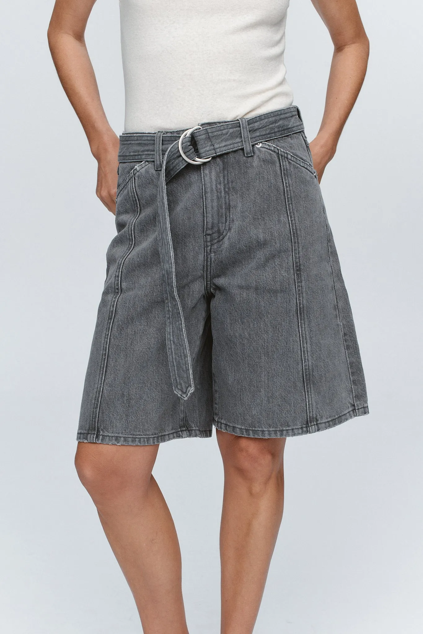 BELTED JEAN SHORT - STONE sold by Marle product image thumbnail 2