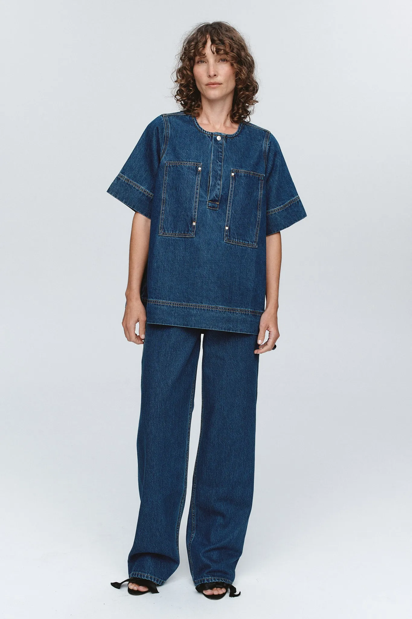 PATCH POCKET SHIRT - WASHED INDIGO sold by Marle