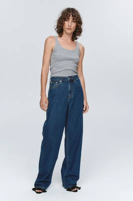 RELAXED CURVE JEAN - WASHED INDIGO sold by Marle