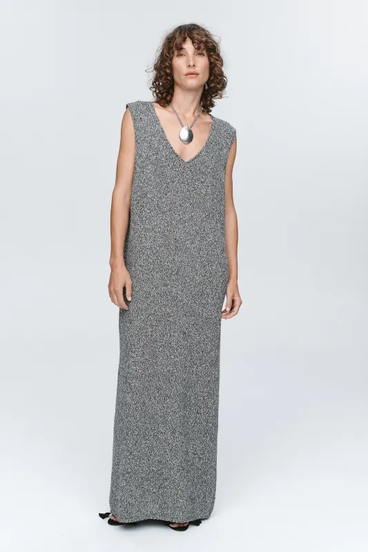 IRIS DRESS - BLACK / IVORY MELANGE sold by Marle