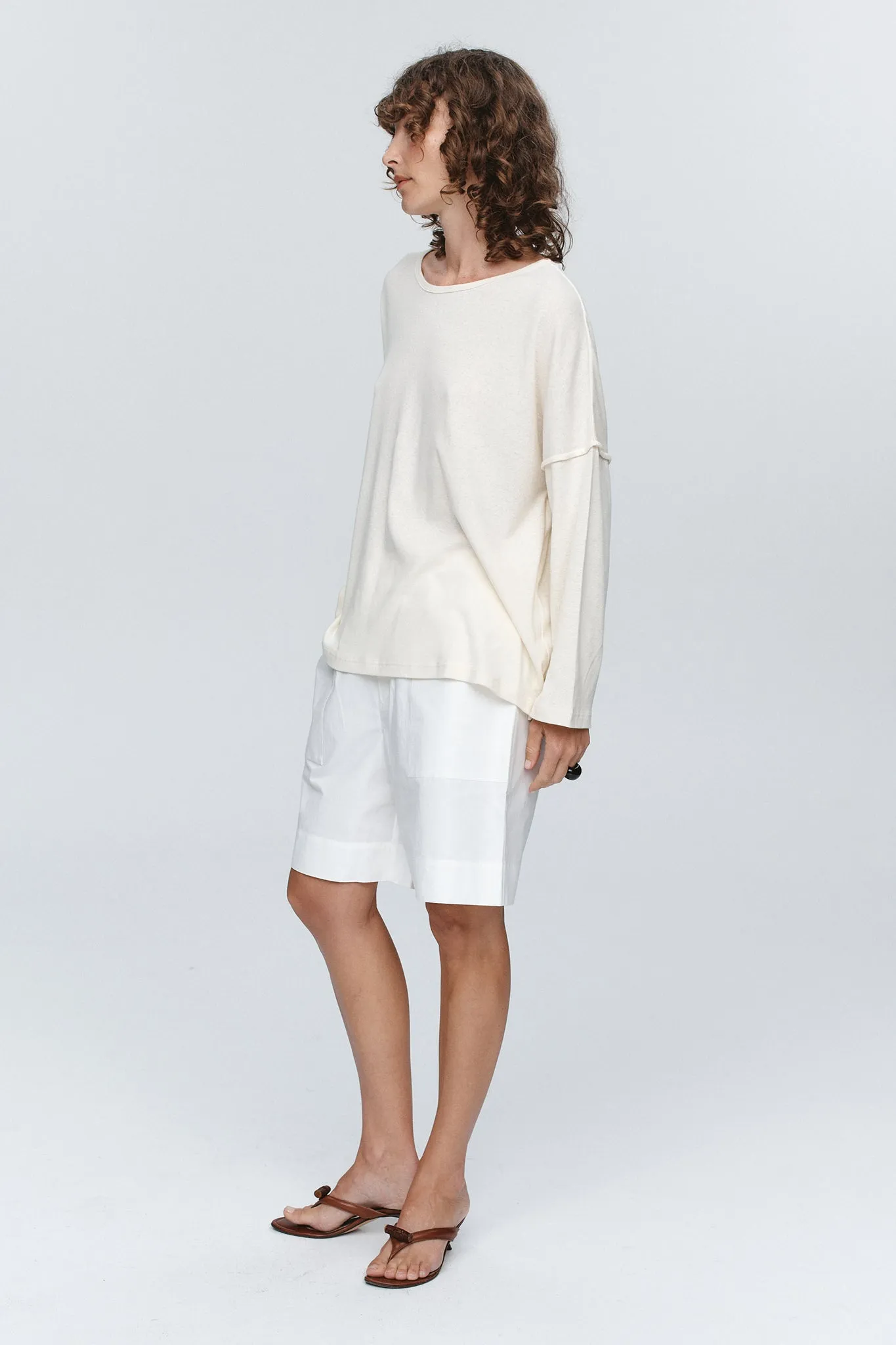 YELENA TEE - CRÈME sold by Marle product image thumbnail 3