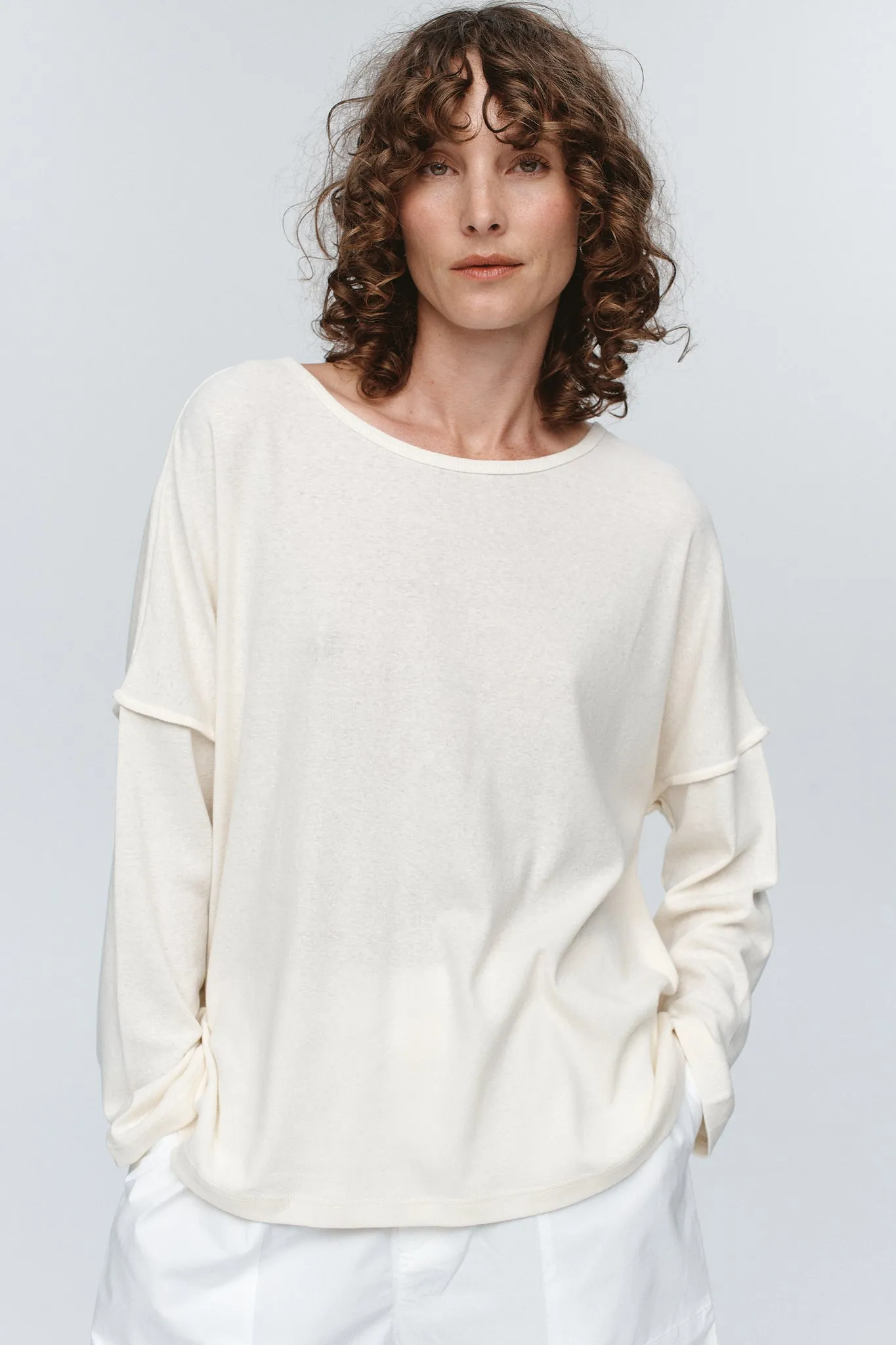 YELENA TEE - CRÈME sold by Marle product image thumbnail 2