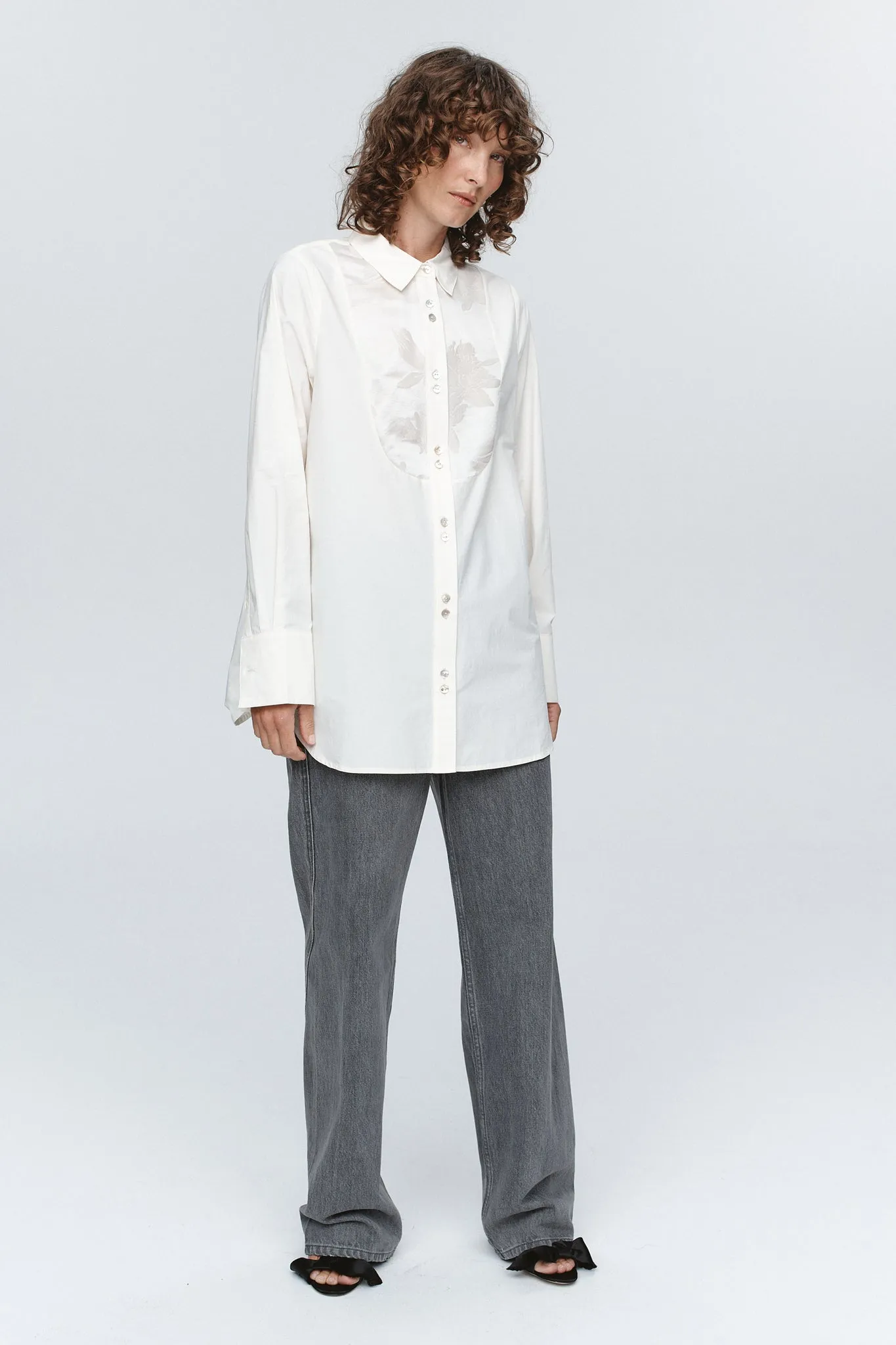 TUXEDO SHIRT - IVORY sold by Marle product image thumbnail 3
