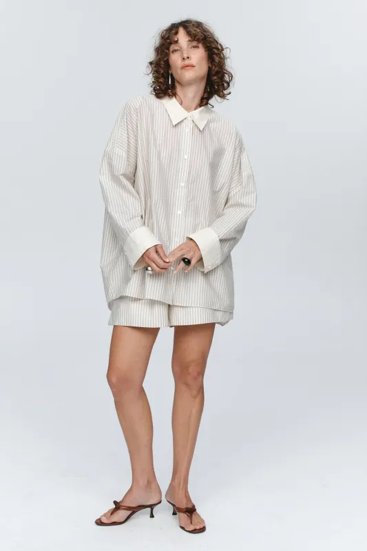 EDIE SHIRT - GREY STRIPE sold by Marle