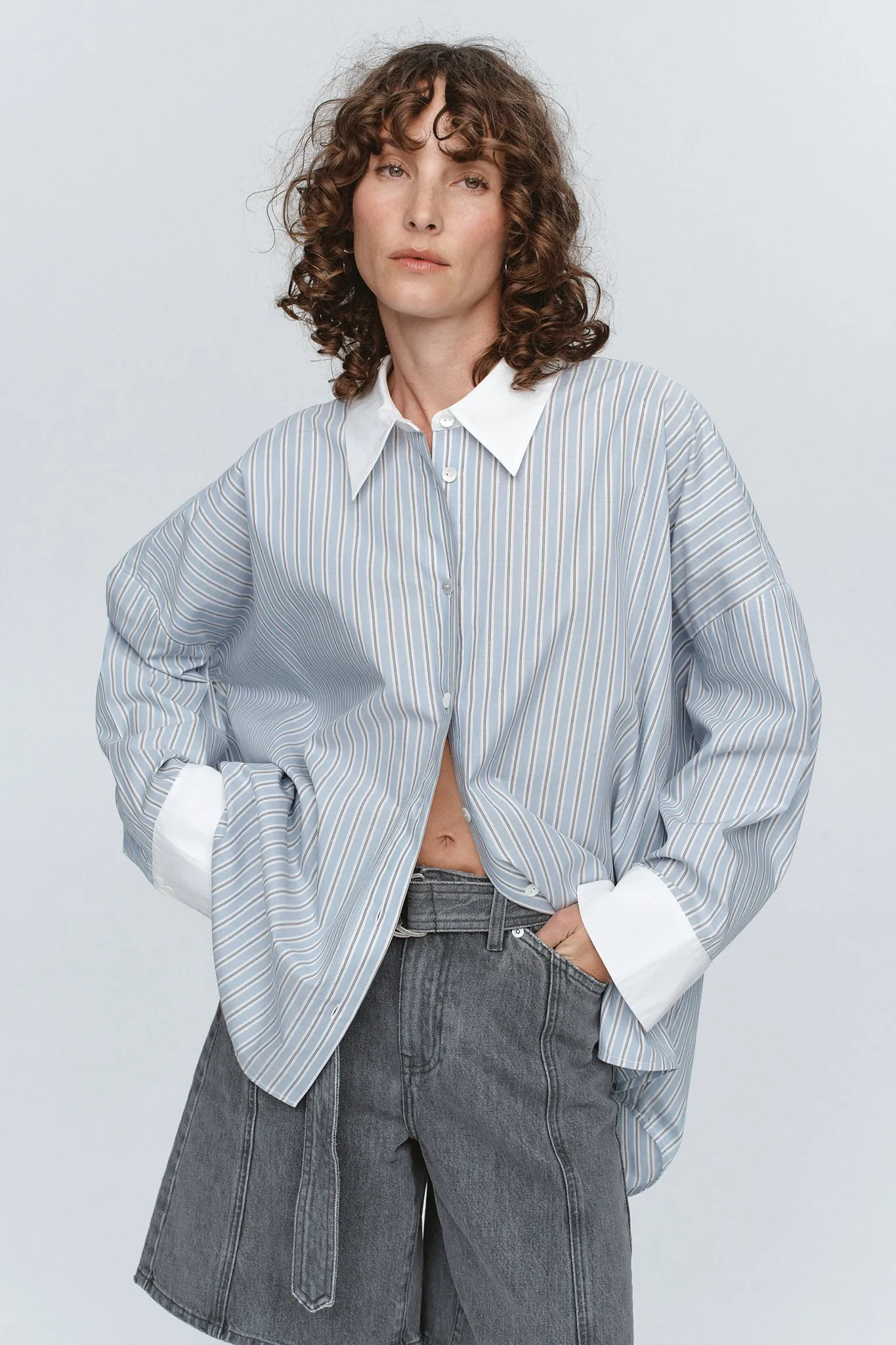EDIE SHIRT - BLEU STRIPE sold by Marle product image thumbnail 2