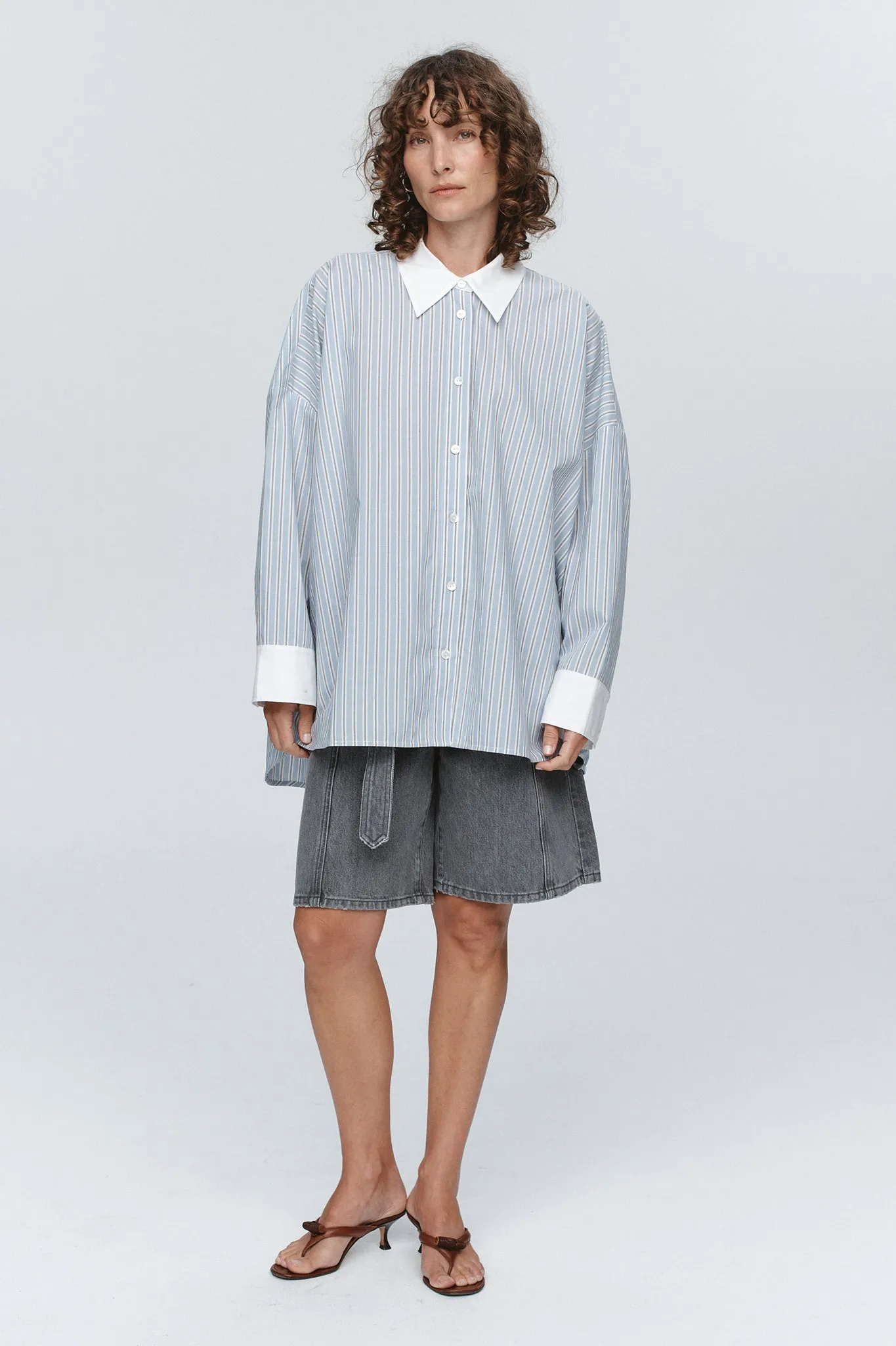 EDIE SHIRT - BLEU STRIPE sold by Marle product image thumbnail 3