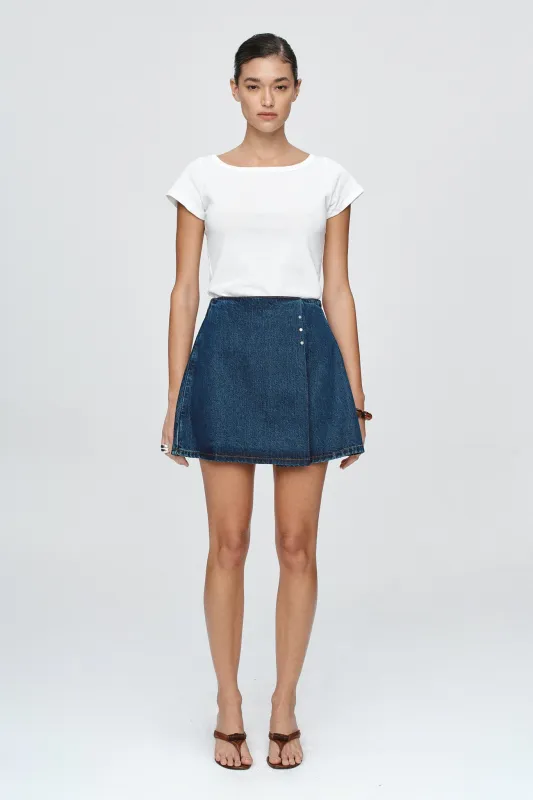 RIVET SKIRT - CLASSIC BLUE sold by Marle