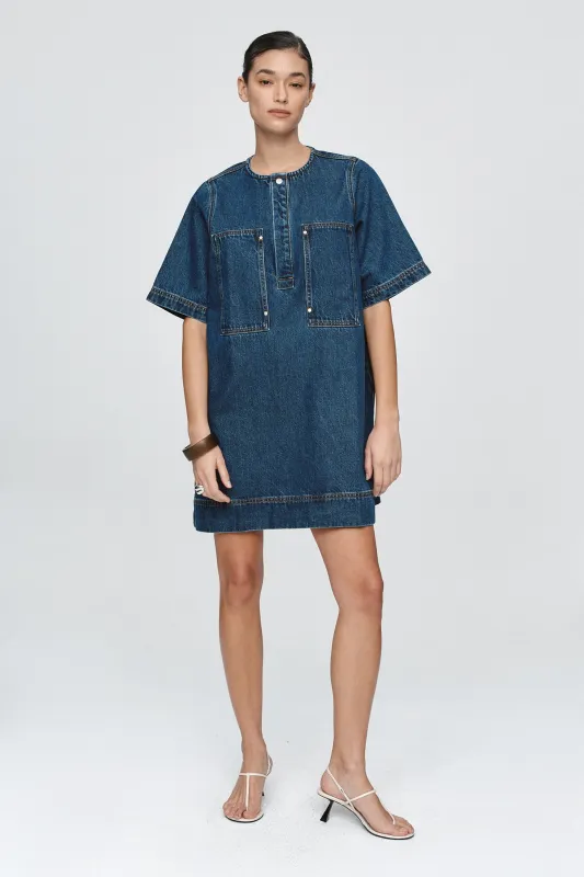 PATCH POCKET DRESS - CLASSIC BLUE sold by Marle
