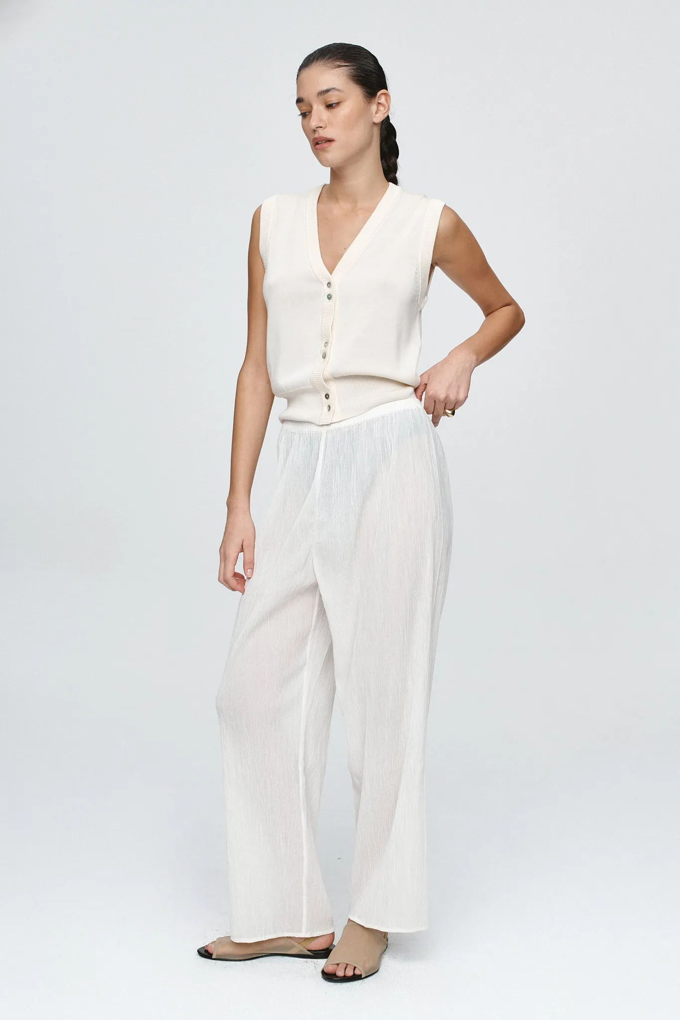 RENEE PANT - IVORY CRINKLE sold by Marle product image thumbnail 2