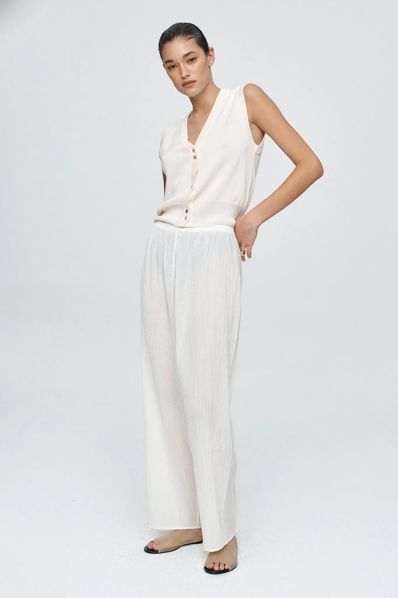 RENEE PANT - IVORY CRINKLE sold by Marle product image thumbnail 4