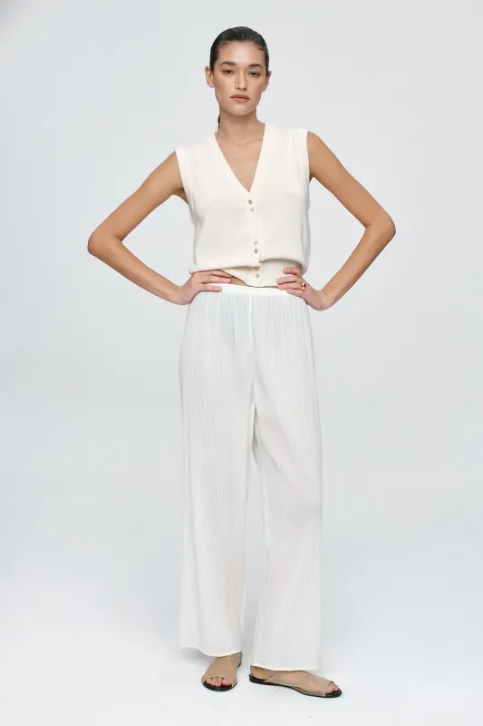RENEE PANT - IVORY CRINKLE sold by Marle
