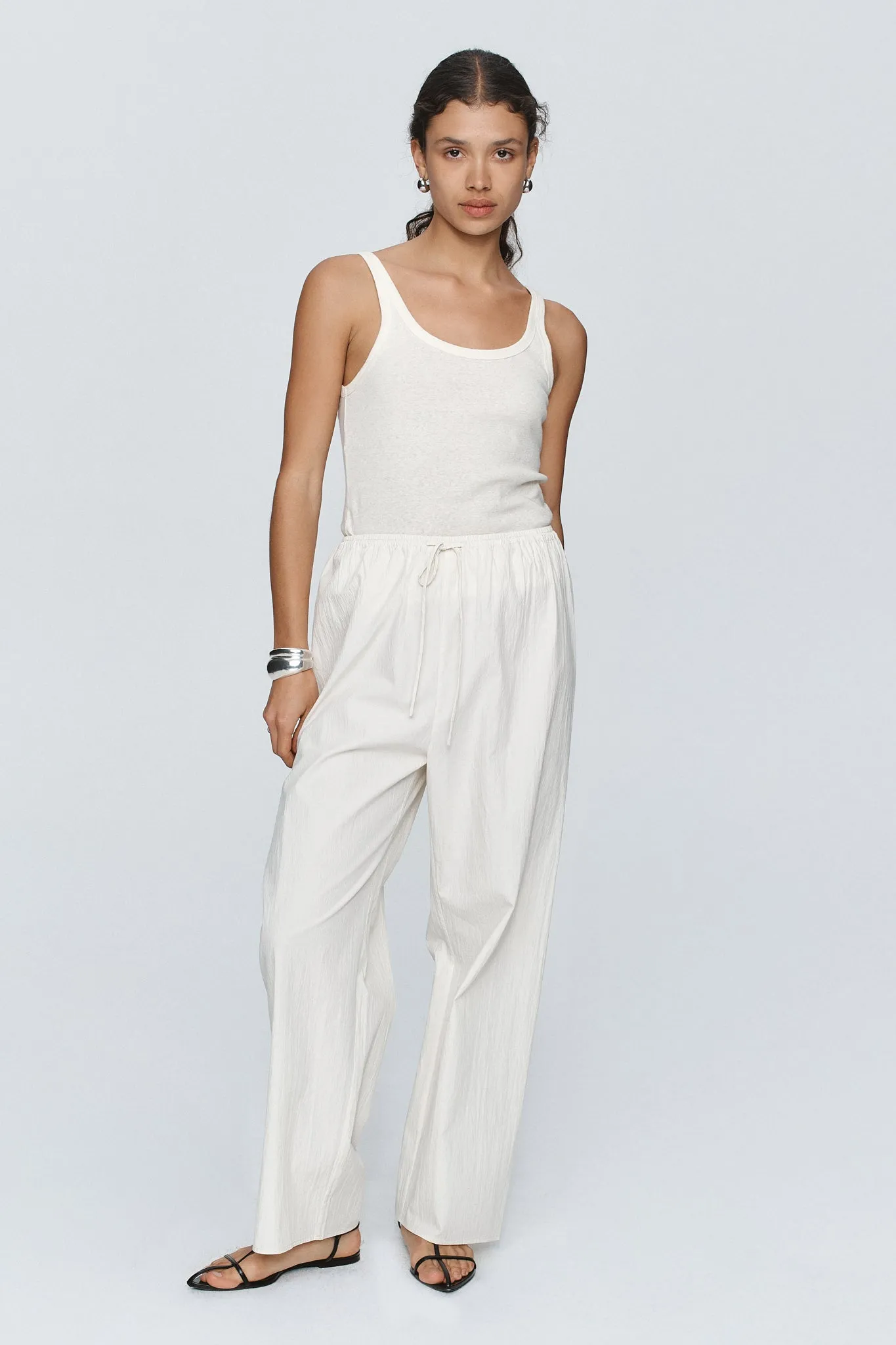 RENEE PANT - SEERSUCKER IVORY sold by Marle