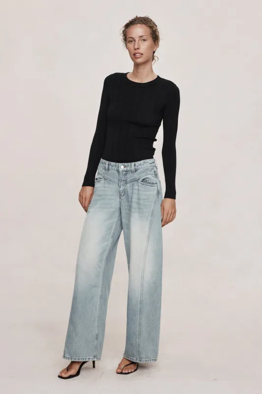 CROSS STITCH JEAN - FADED BLUE made by Marle