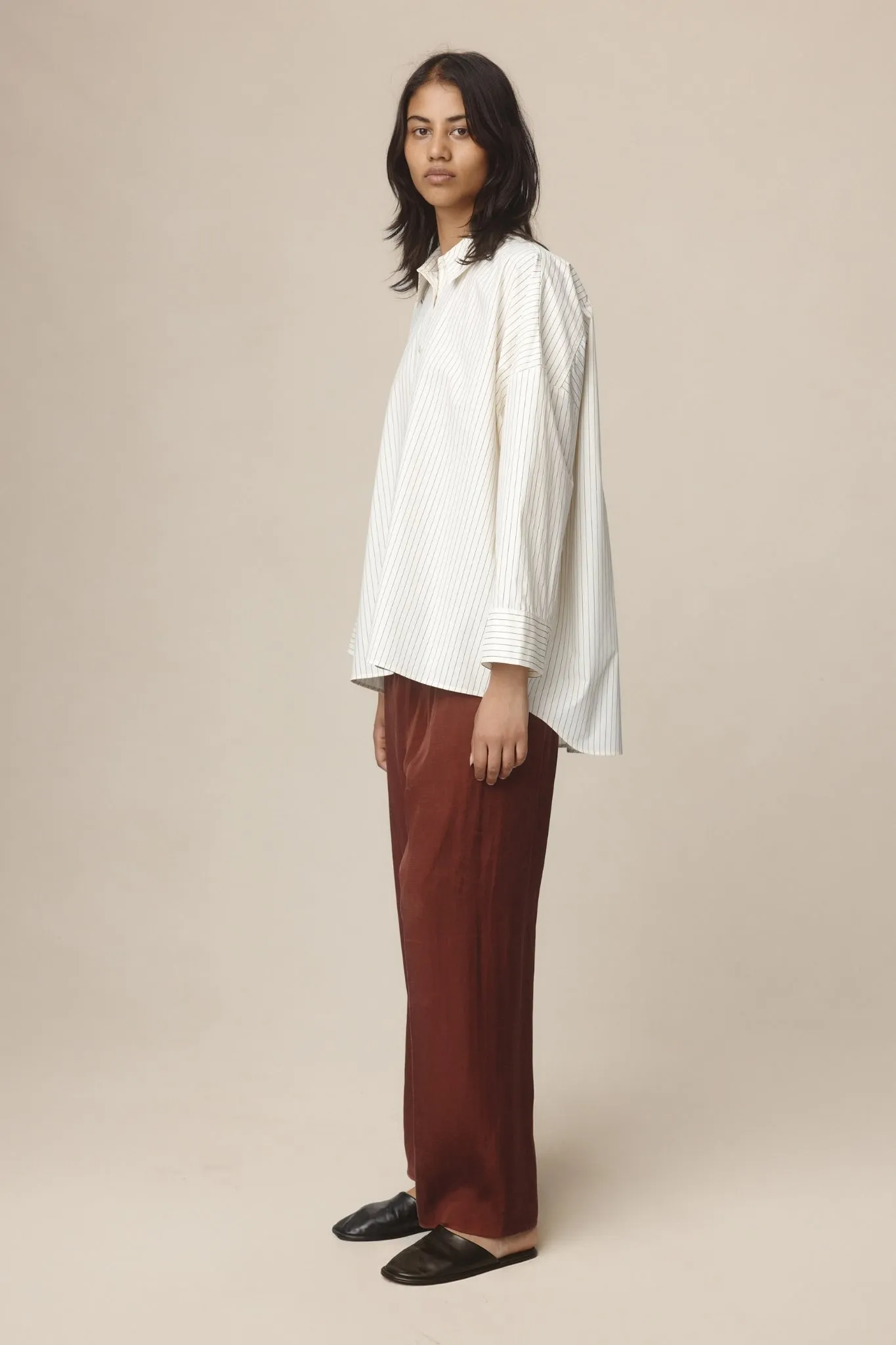 EDIE SHIRT - IVORY / BLACK STRIPE sold by Marle product image thumbnail 3