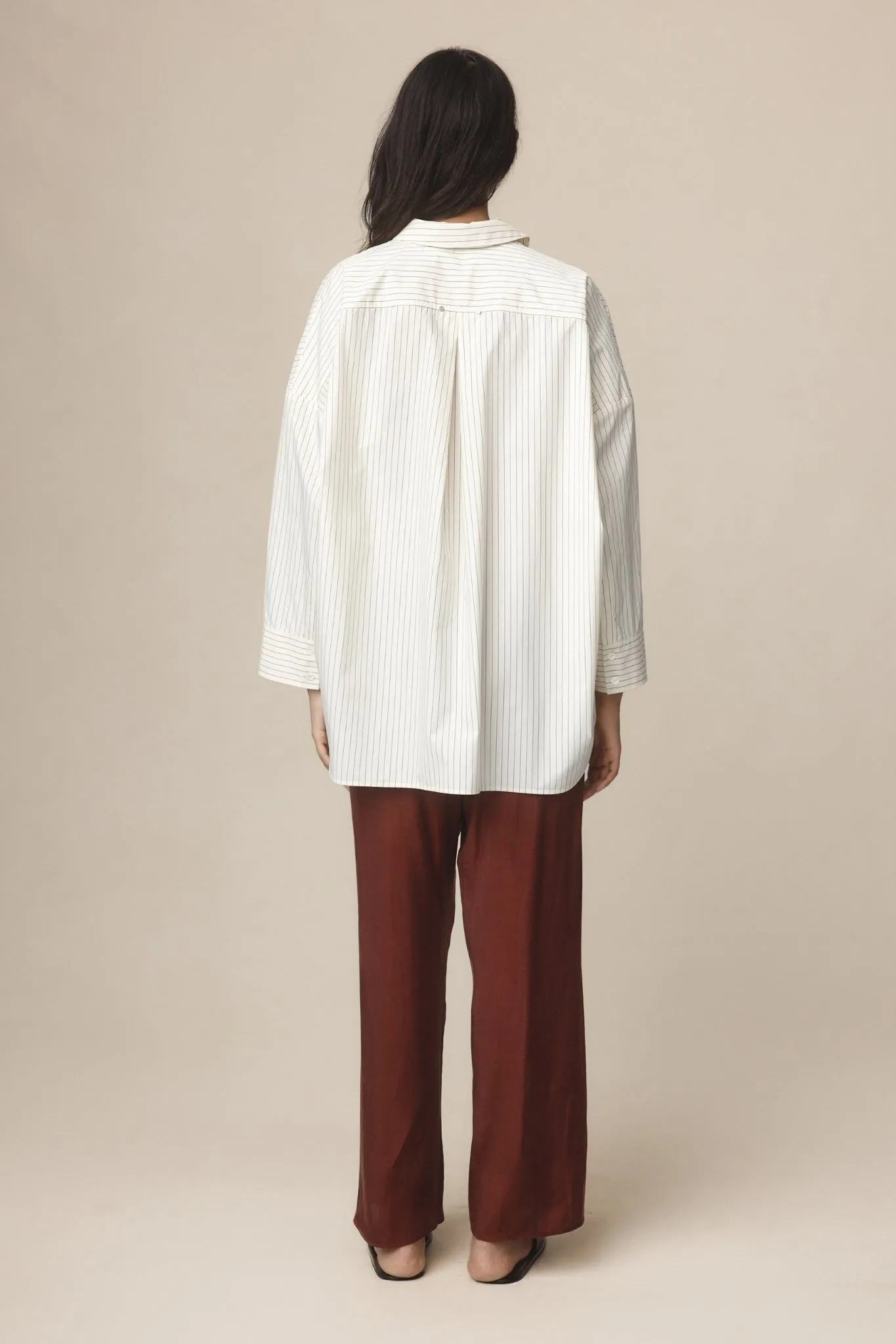 EDIE SHIRT - IVORY / BLACK STRIPE sold by Marle product image thumbnail 4