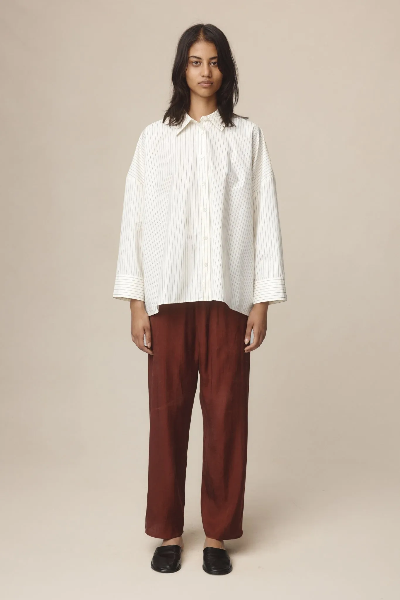 EDIE SHIRT - IVORY / BLACK STRIPE sold by Marle product image thumbnail 2