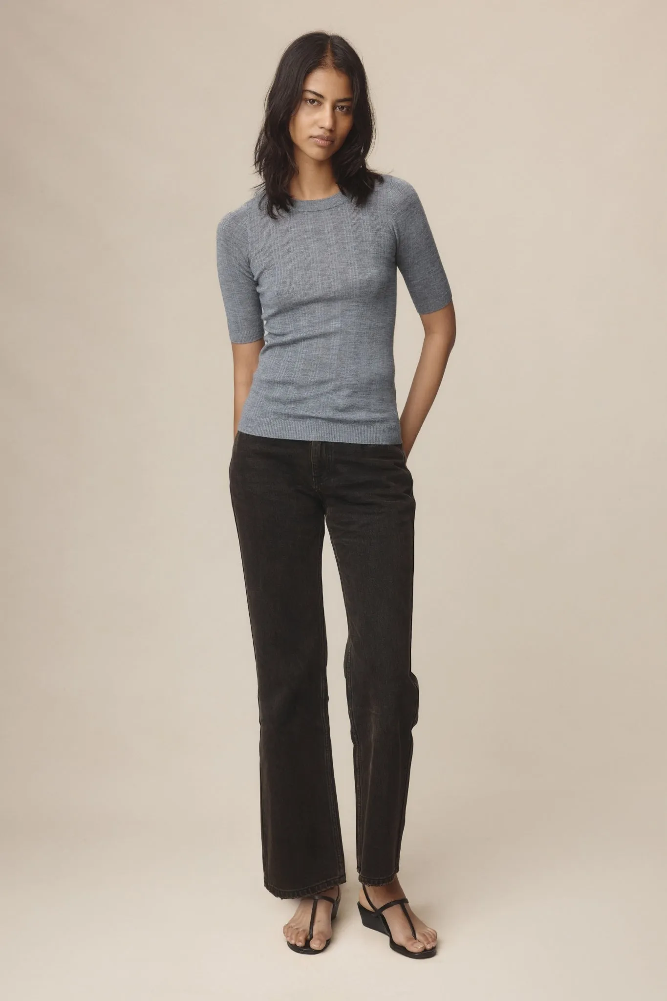 LAYLA TEE - SOFT CHARCOAL sold by Marle product image thumbnail 2