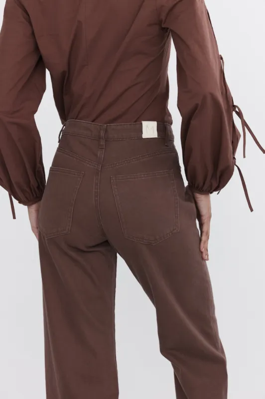 WIDE LEG JEAN - WASHED PLUM sold by Marle