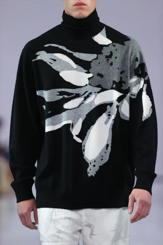 Intarsia Daisy Oversized Turtle Neck sold by Rory William Docherty