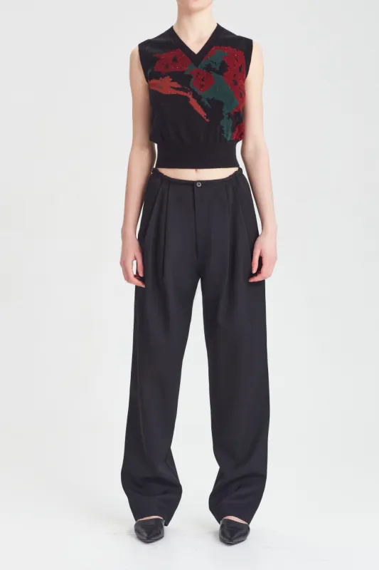 Intarsia short vest sold by Rory William Docherty