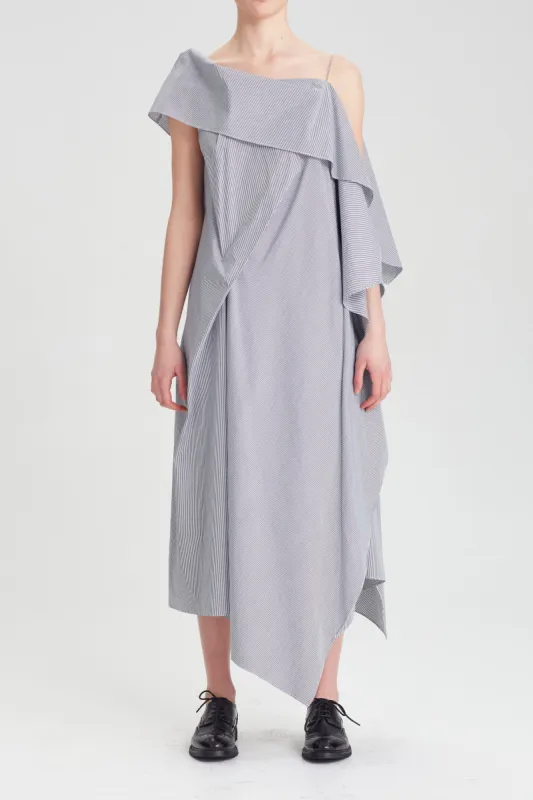 Origami Drape Dress- stripe sold by Rory William Docherty